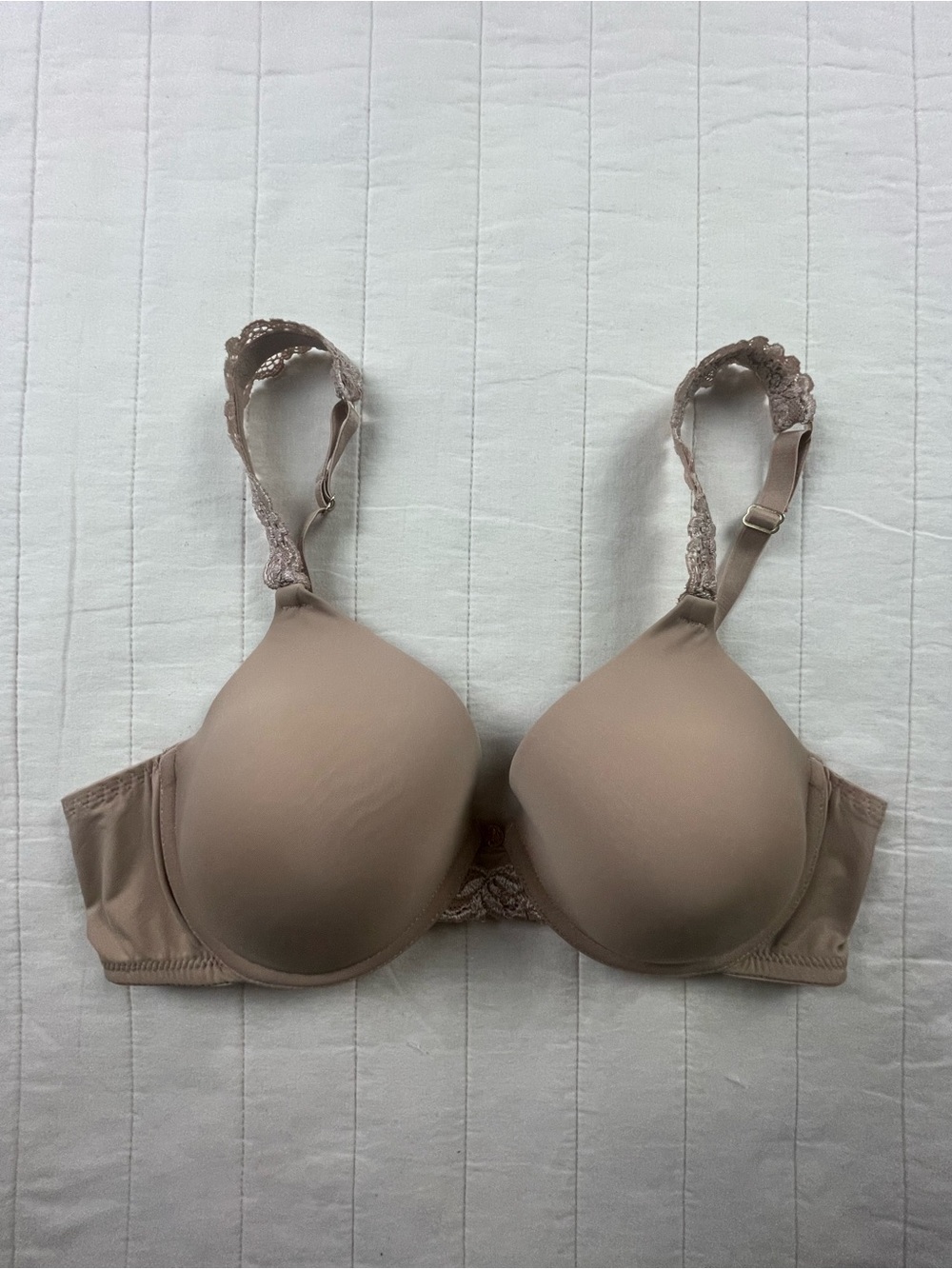 Natori Nude Lace-Trim Bra 34C
